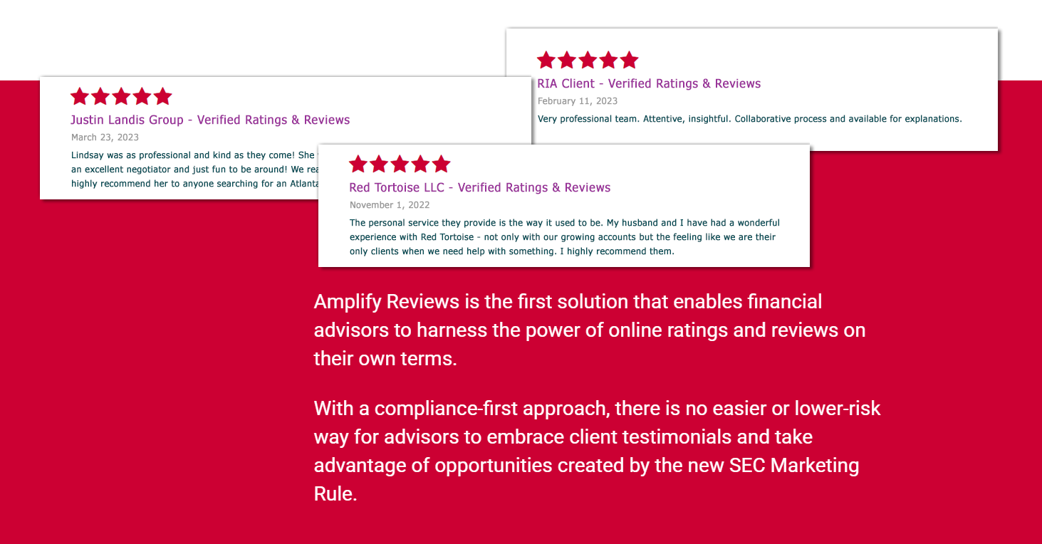 Online reviews for financial advisor marketing